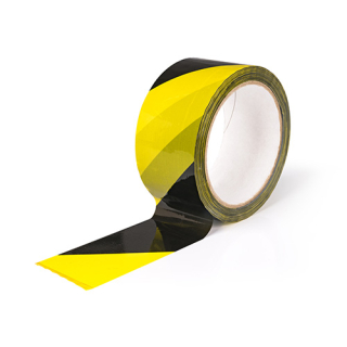Páska na podlahy PVC 50 mm x 33 m – černo-žlutá, pravá