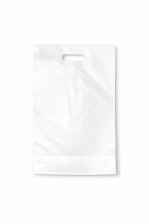 Igelitová taška LDPE bílá 200×350 mm s uchem, 100ks