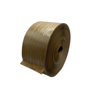Zvlhčovací papírová páska 80 mm x 200 m, vyztužená vlákny, hnědá