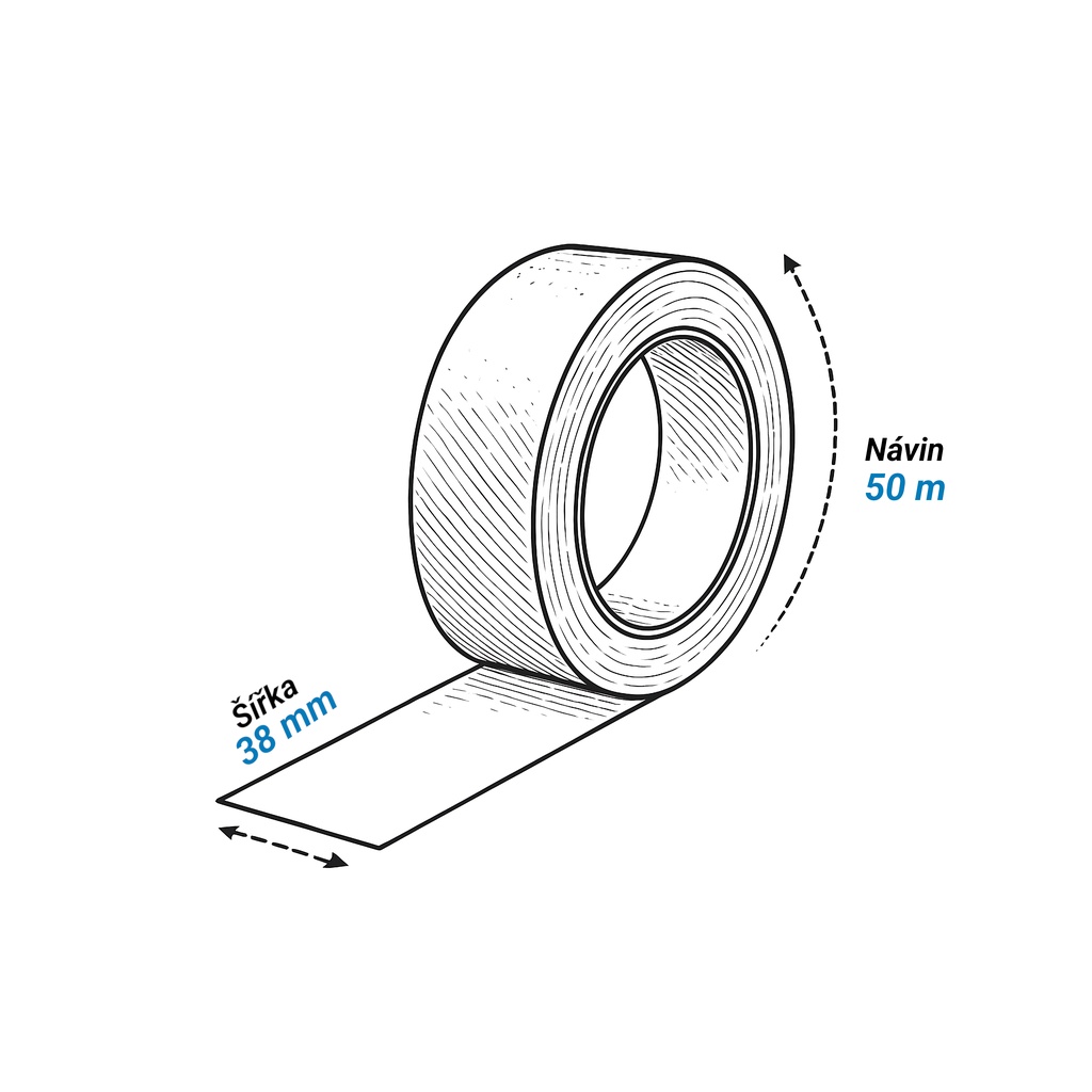 Oboustranná lepicí páska 38mm x 50m - bílá