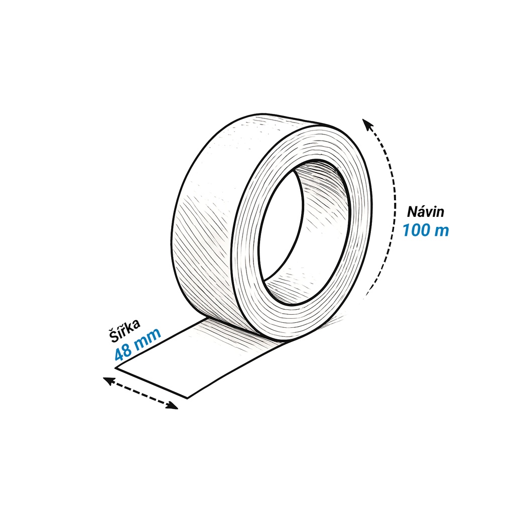 Balicí lepicí páska 48 mm x 100 m - transparent