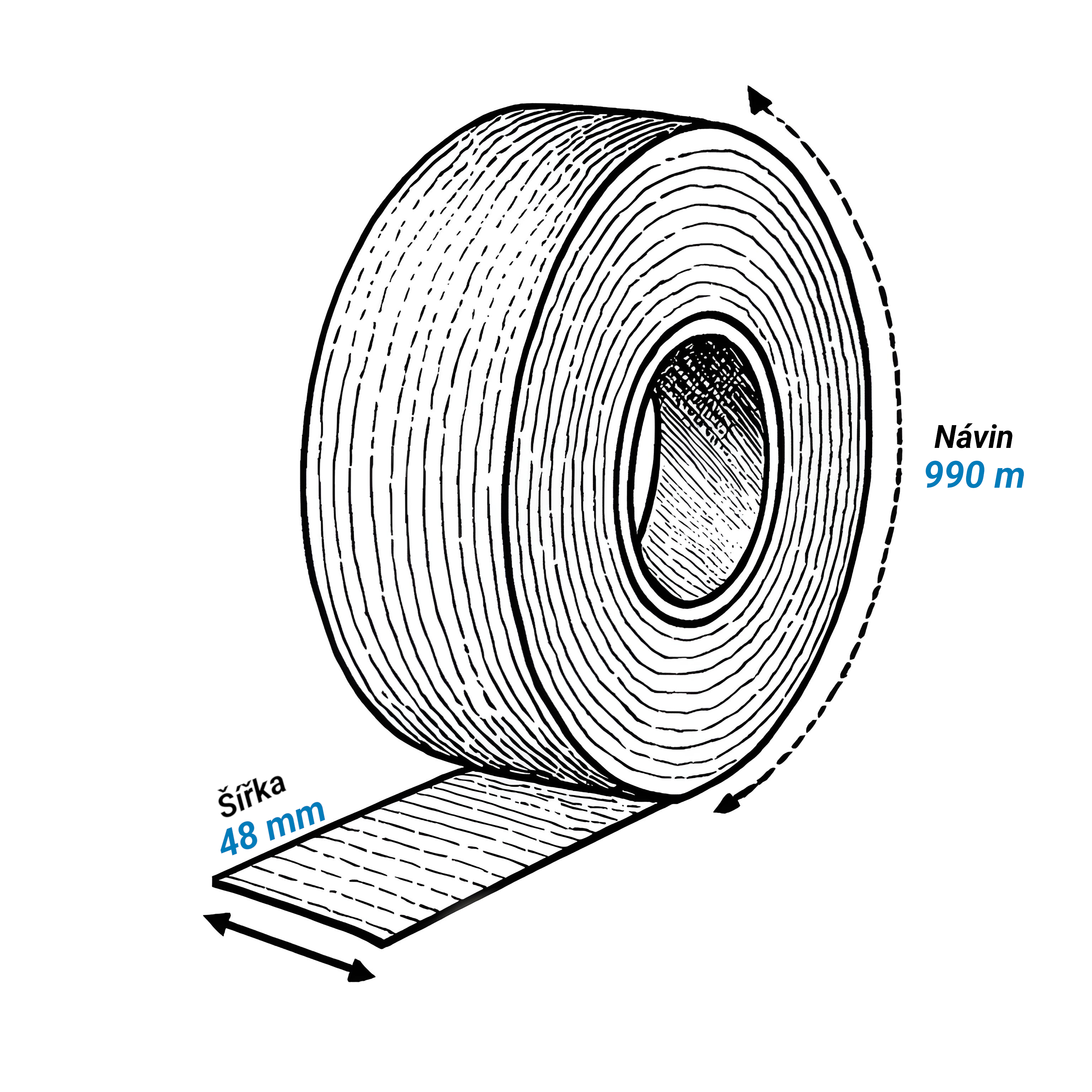 Balicí lepicí páska 48mm x 990m - transparent