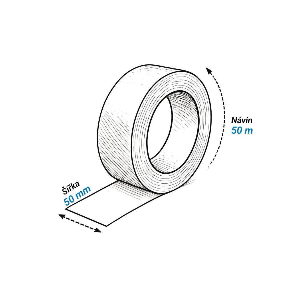 Filamentní páska 50 mm x 50 m - Mono
