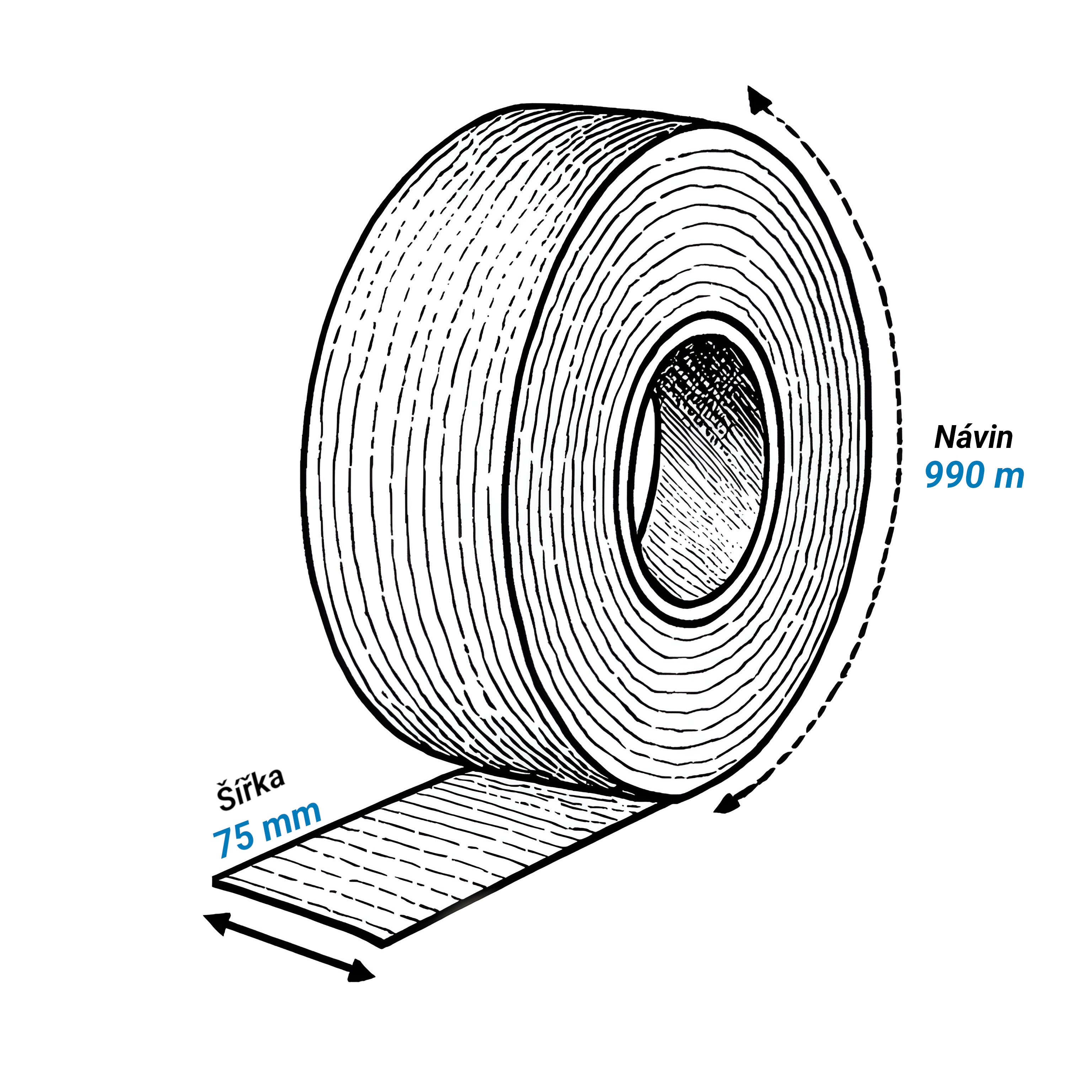 Balicí lepicí páska 75 mm x 990 m, VÝBĚR BAREV