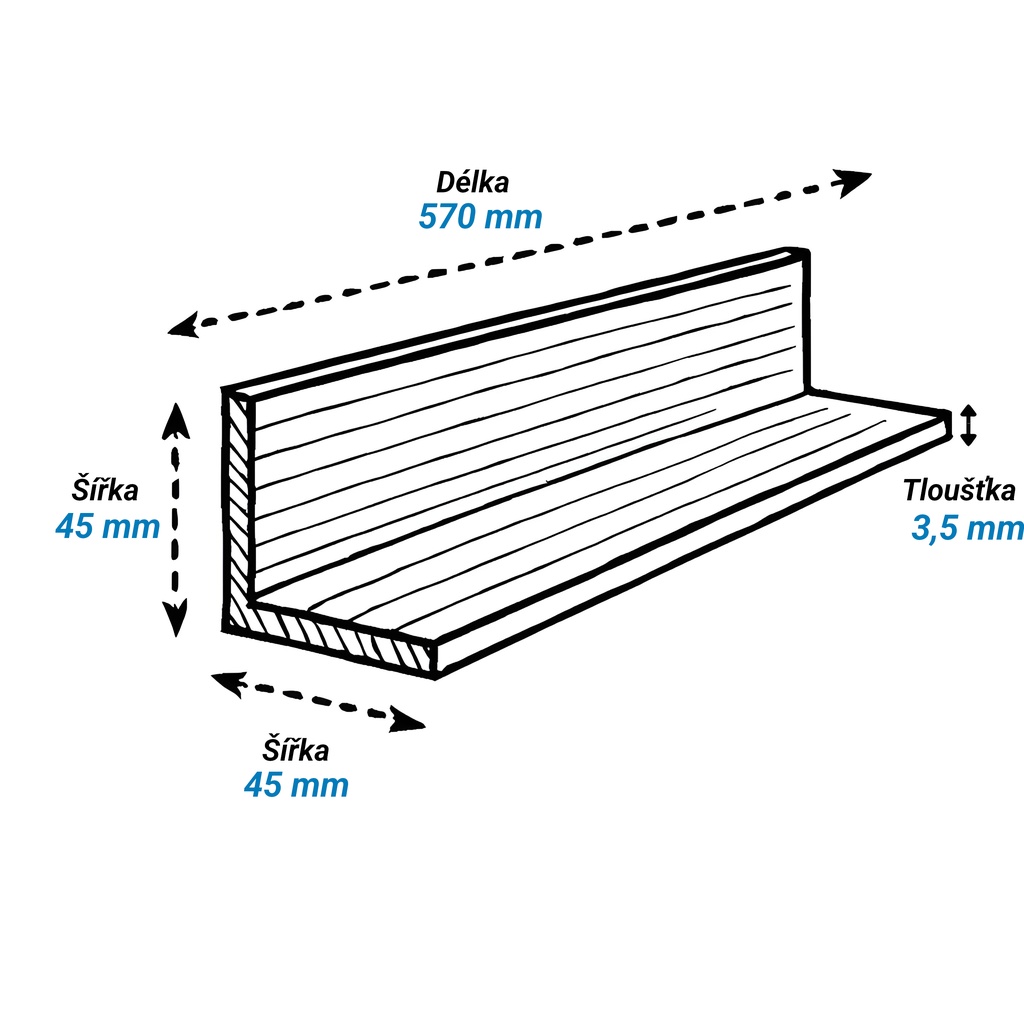 Ochranná hrana 45 mm x 45 mm x 570 mm, 3,5 mm - papírová